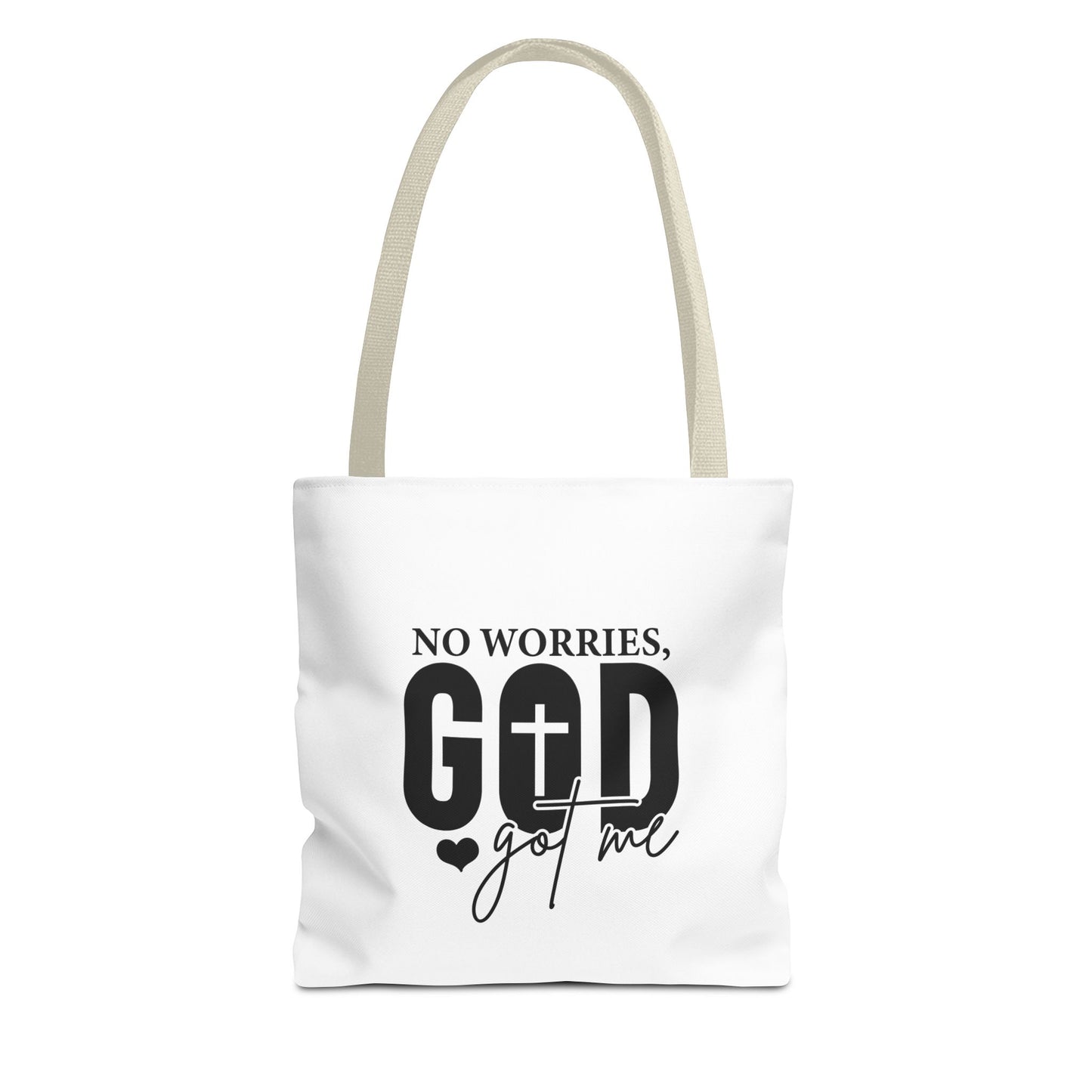 Inspirational Tote Bag - "No Worries, God Got Me"