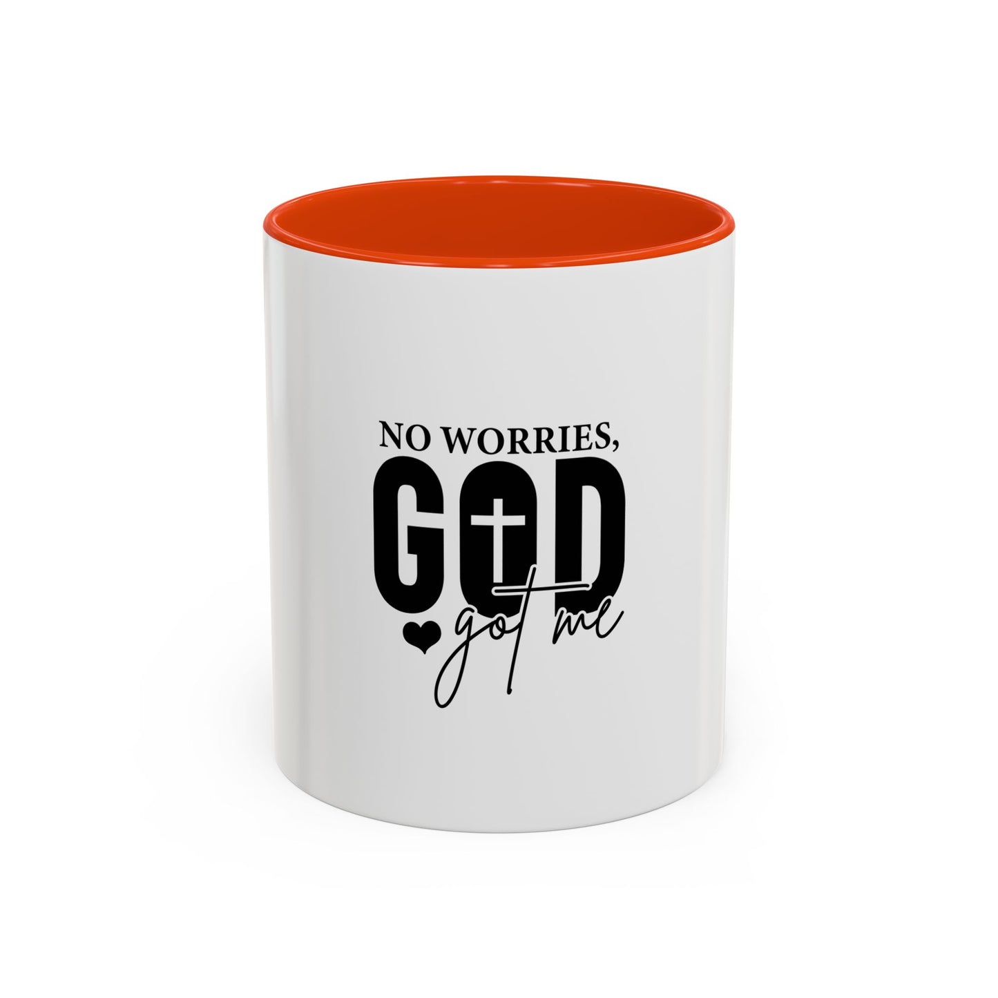 Inspirational Coffee Mug with 'No Worries God got me’