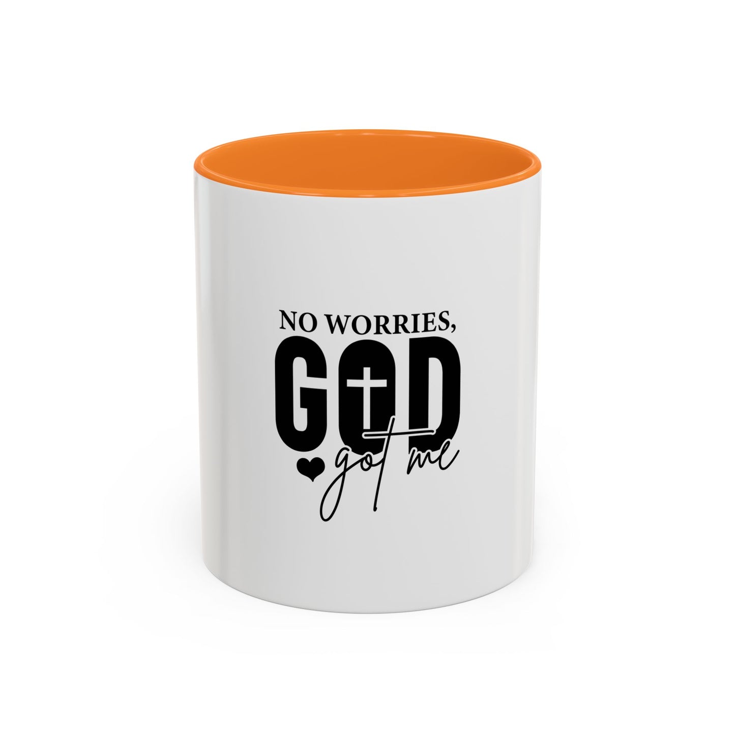 Inspirational Coffee Mug with 'No Worries God got me’