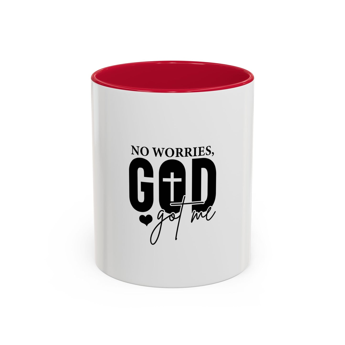 Inspirational Coffee Mug with 'No Worries God got me’