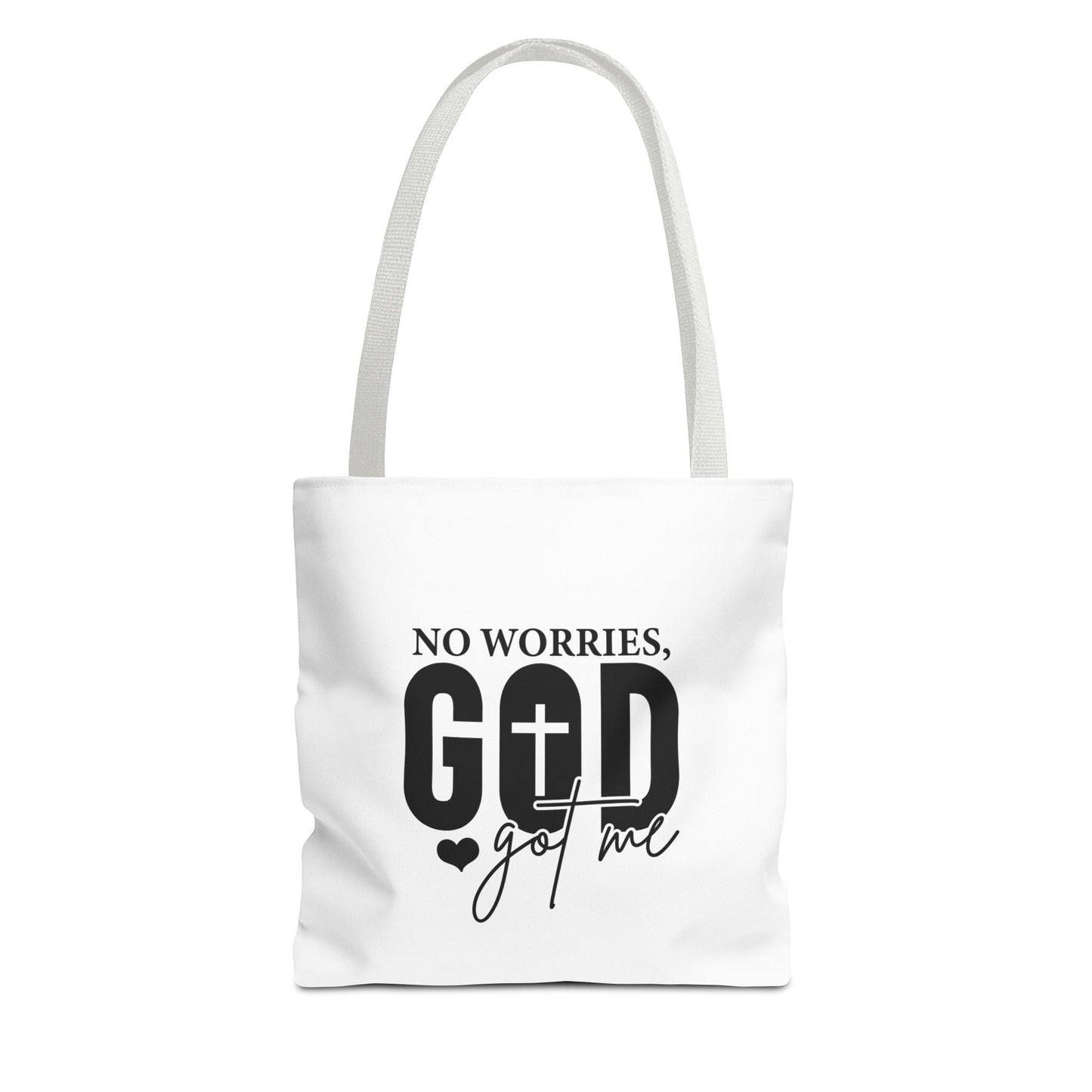 Inspirational Tote Bag - "No Worries, God Got Me"